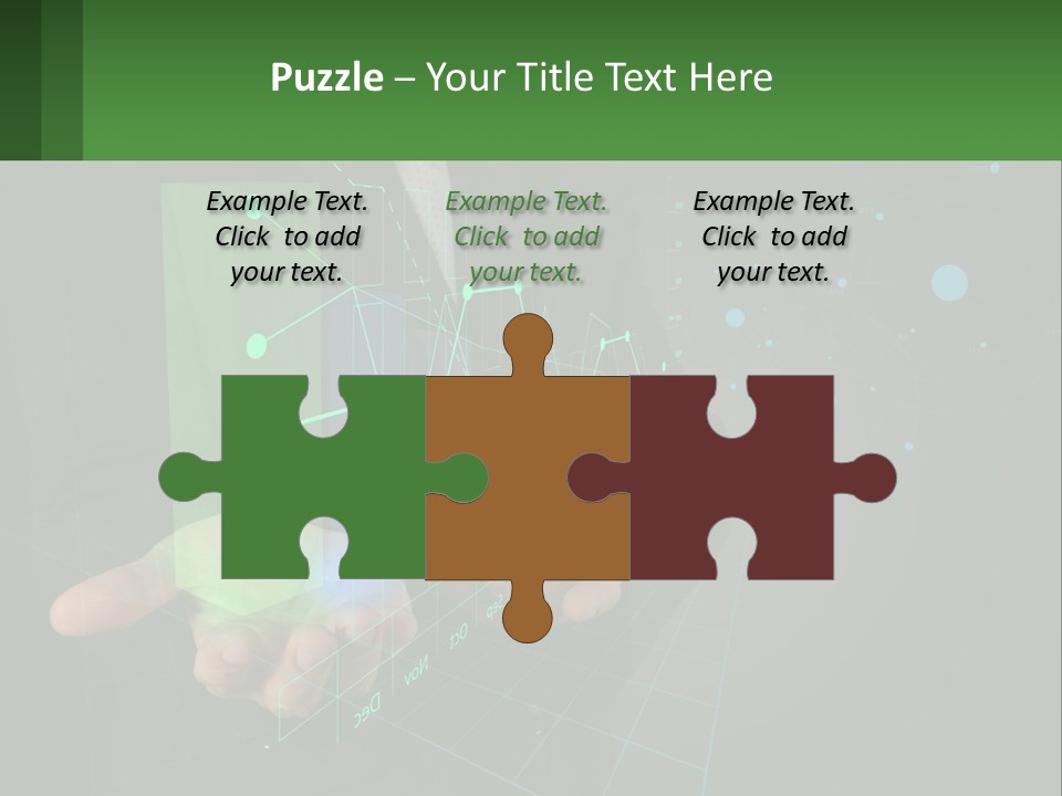 A Man In A Business Suit Holding A Green Business Card PowerPoint Template