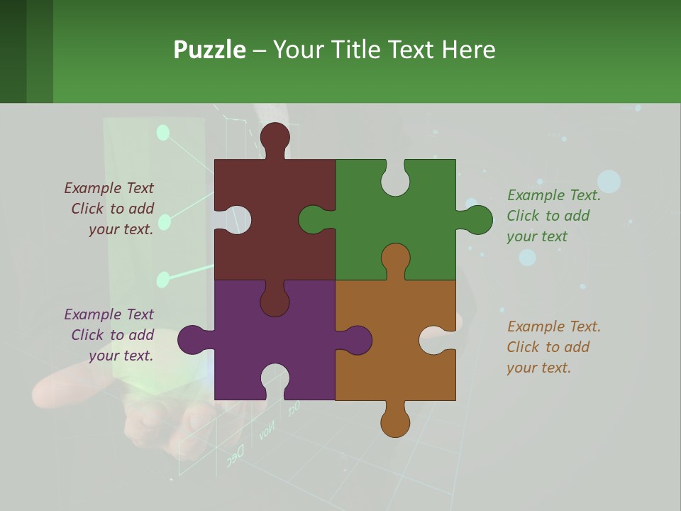 A Man In A Business Suit Holding A Green Business Card PowerPoint Template