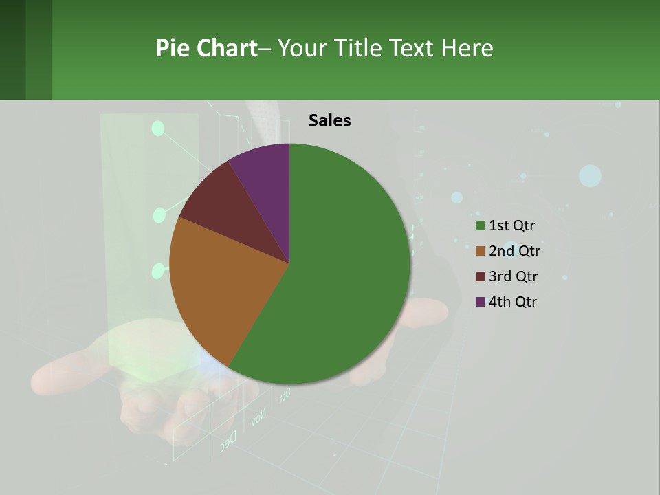 A Man In A Business Suit Holding A Green Business Card PowerPoint Template