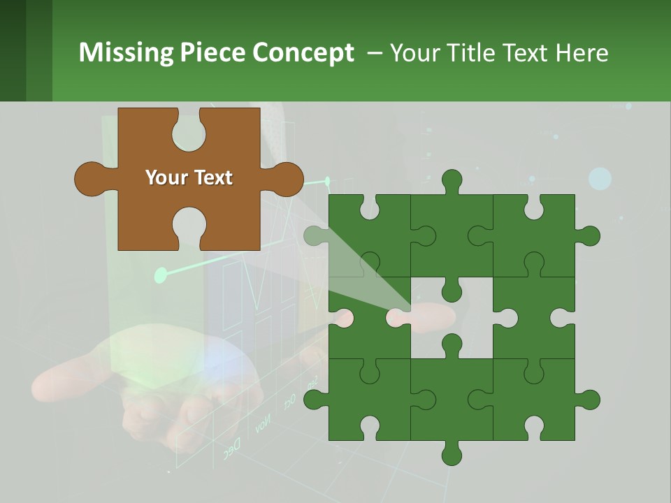 A Man In A Business Suit Holding A Green Business Card PowerPoint Template