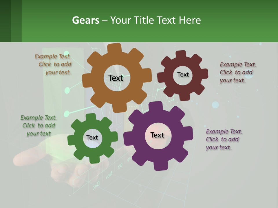 A Man In A Business Suit Holding A Green Business Card PowerPoint Template