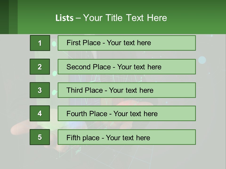 A Man In A Business Suit Holding A Green Business Card PowerPoint Template