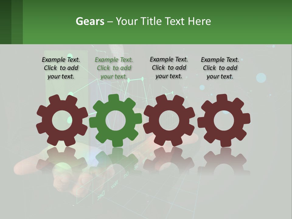 A Man In A Business Suit Holding A Green Business Card PowerPoint Template