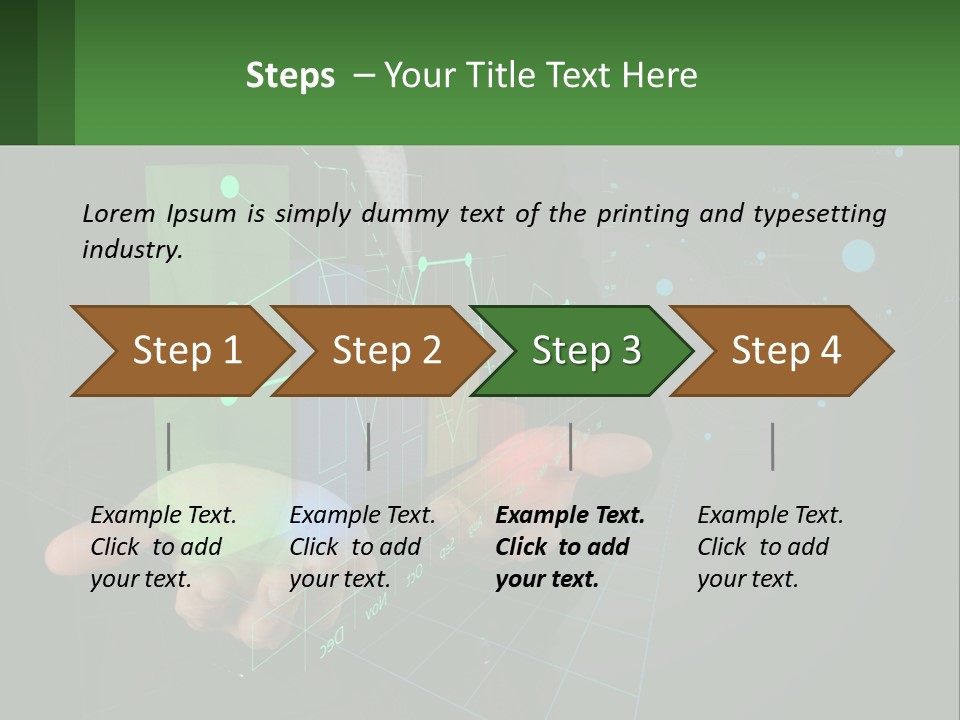A Man In A Business Suit Holding A Green Business Card PowerPoint Template