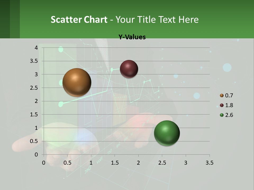 A Man In A Business Suit Holding A Green Business Card PowerPoint Template