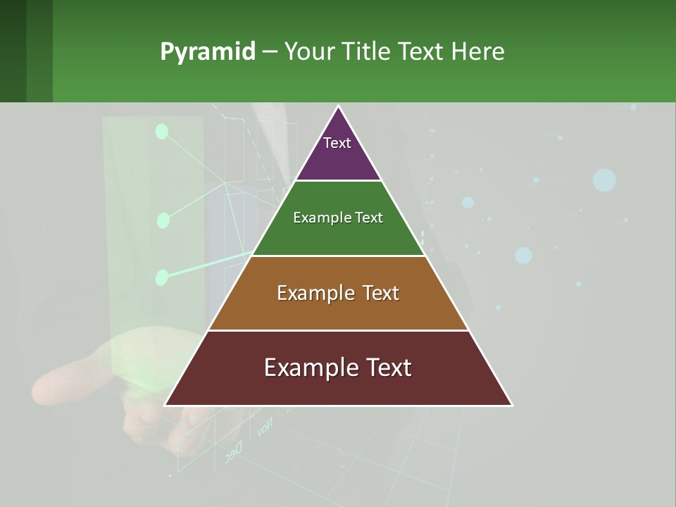 A Man In A Business Suit Holding A Green Business Card PowerPoint Template