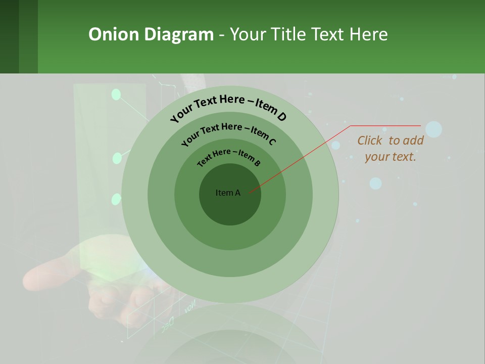 A Man In A Business Suit Holding A Green Business Card PowerPoint Template