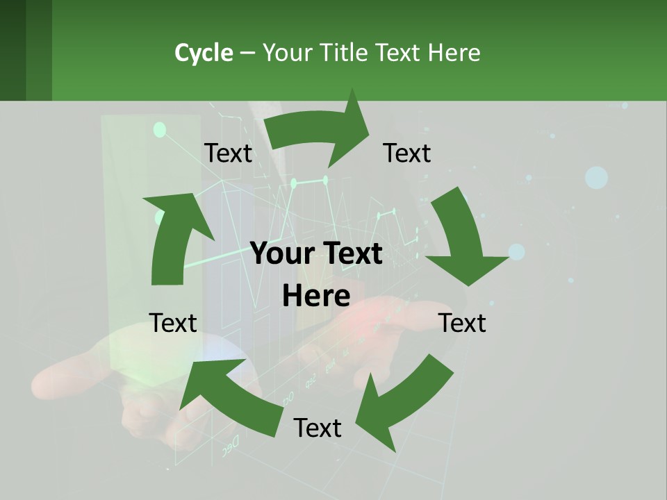 A Man In A Business Suit Holding A Green Business Card PowerPoint Template