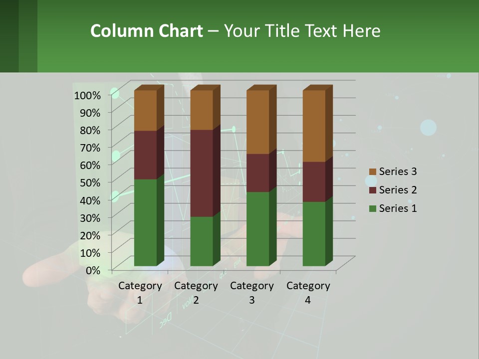A Man In A Business Suit Holding A Green Business Card PowerPoint Template