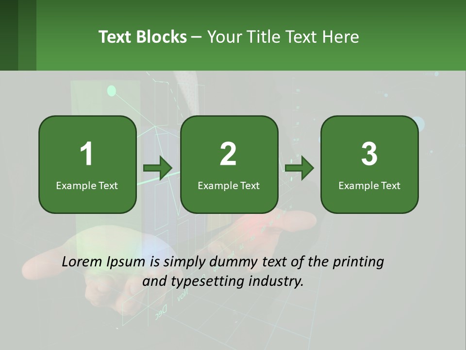 A Man In A Business Suit Holding A Green Business Card PowerPoint Template