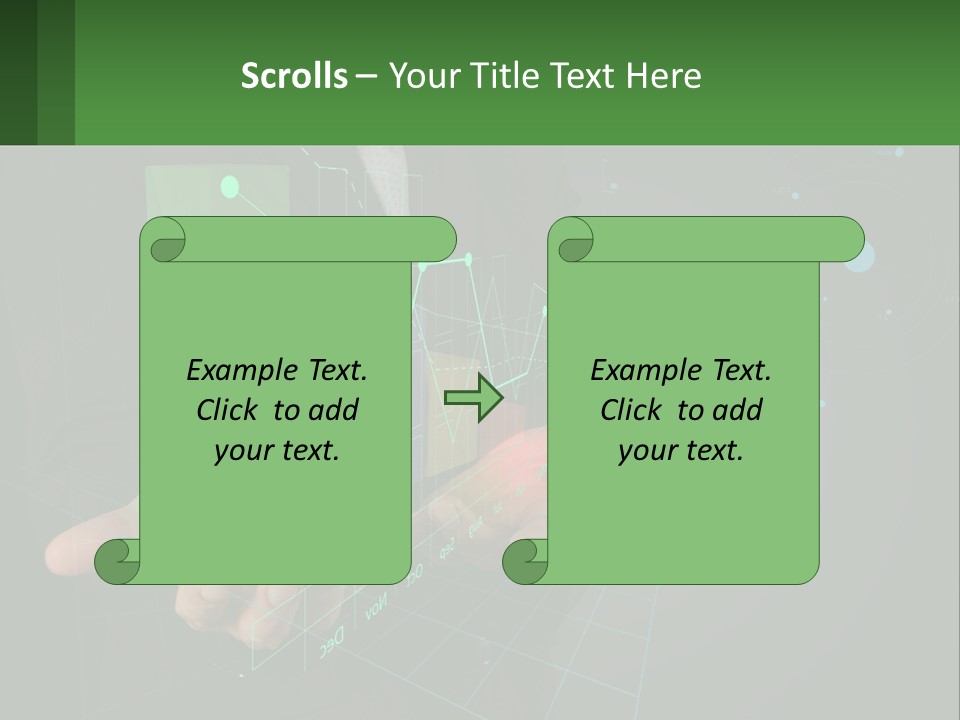 A Man In A Business Suit Holding A Green Business Card PowerPoint Template