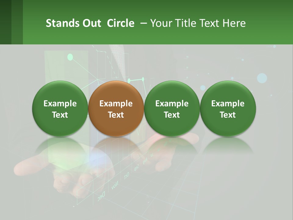 A Man In A Business Suit Holding A Green Business Card PowerPoint Template