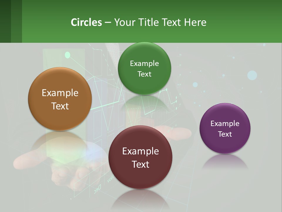 A Man In A Business Suit Holding A Green Business Card PowerPoint Template