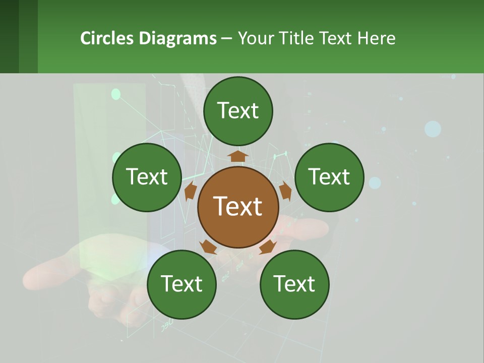 A Man In A Business Suit Holding A Green Business Card PowerPoint Template