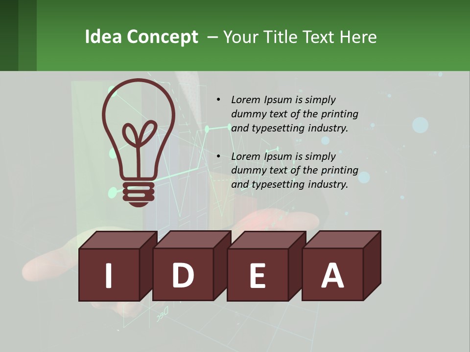 A Man In A Business Suit Holding A Green Business Card PowerPoint Template