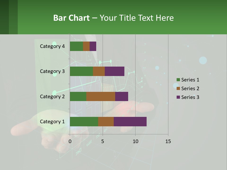 A Man In A Business Suit Holding A Green Business Card PowerPoint Template