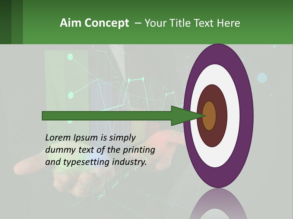 A Man In A Business Suit Holding A Green Business Card PowerPoint Template