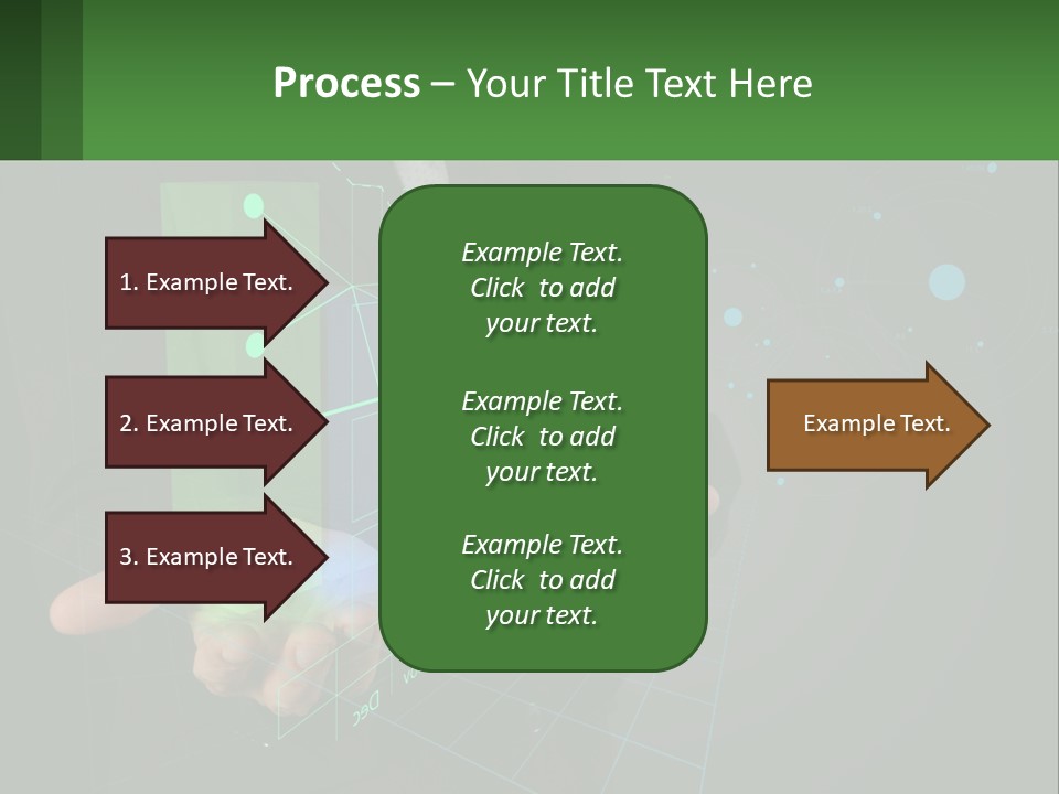 A Man In A Business Suit Holding A Green Business Card PowerPoint Template