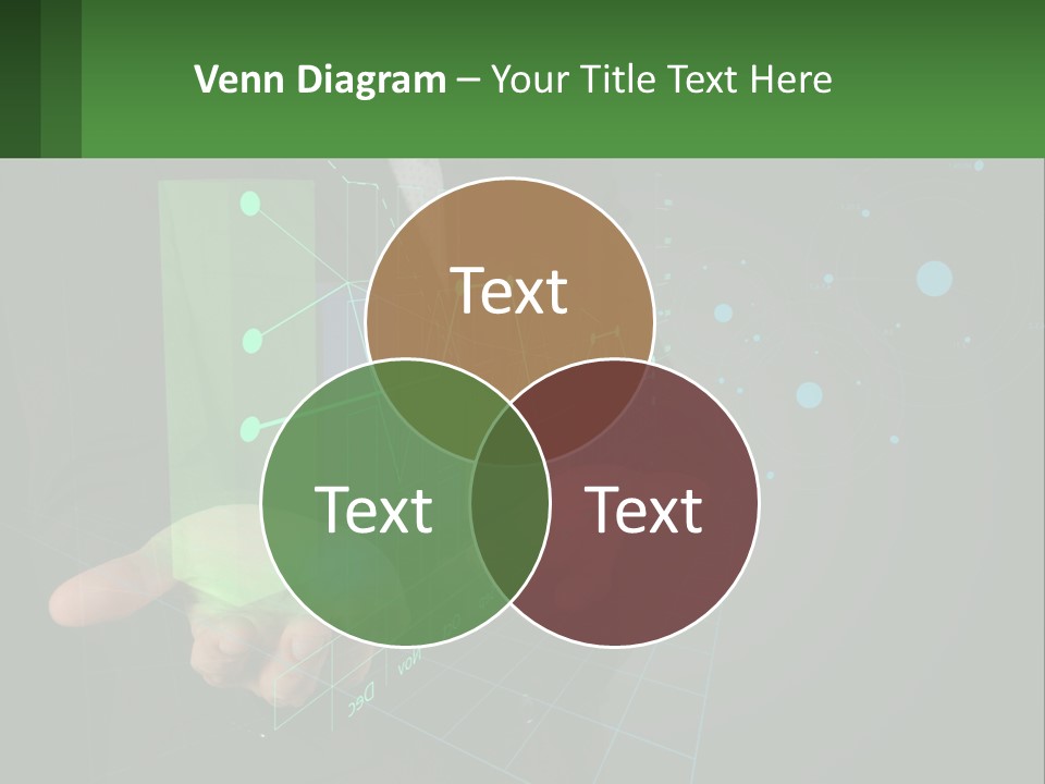 A Man In A Business Suit Holding A Green Business Card PowerPoint Template