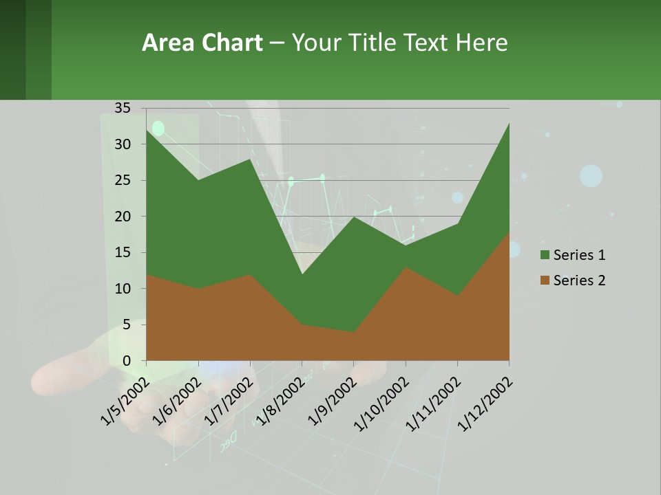 A Man In A Business Suit Holding A Green Business Card PowerPoint Template