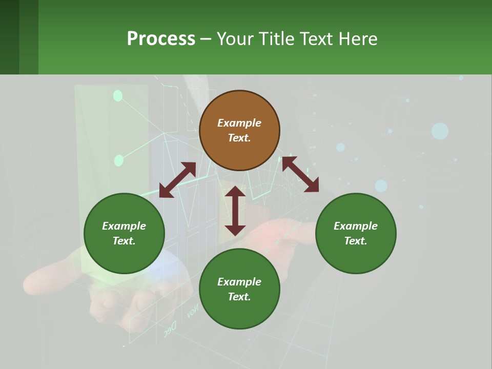 A Man In A Business Suit Holding A Green Business Card PowerPoint Template