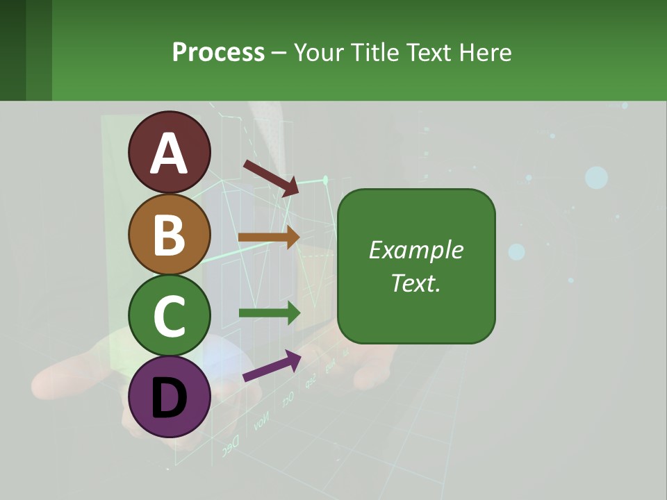 A Man In A Business Suit Holding A Green Business Card PowerPoint Template