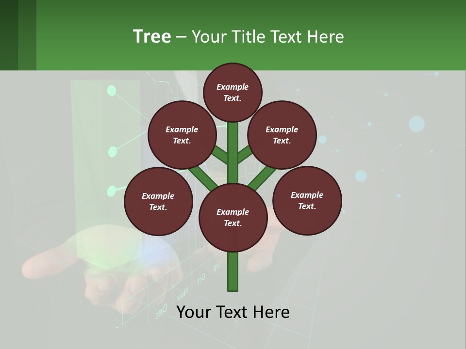 A Man In A Business Suit Holding A Green Business Card PowerPoint Template