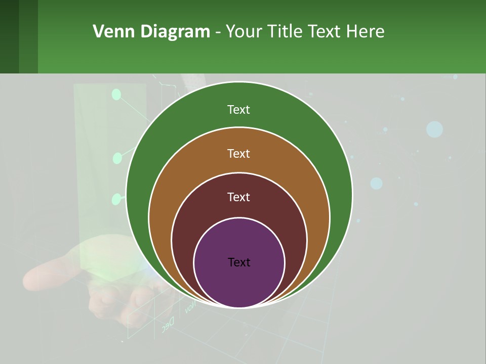 A Man In A Business Suit Holding A Green Business Card PowerPoint Template