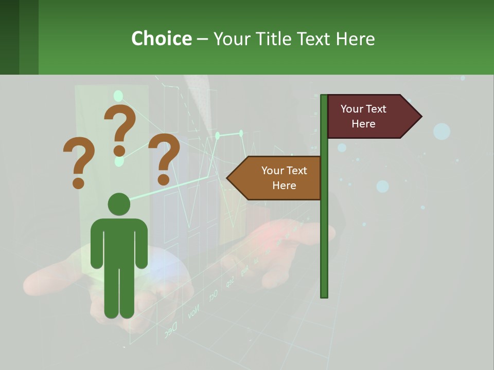 A Man In A Business Suit Holding A Green Business Card PowerPoint Template