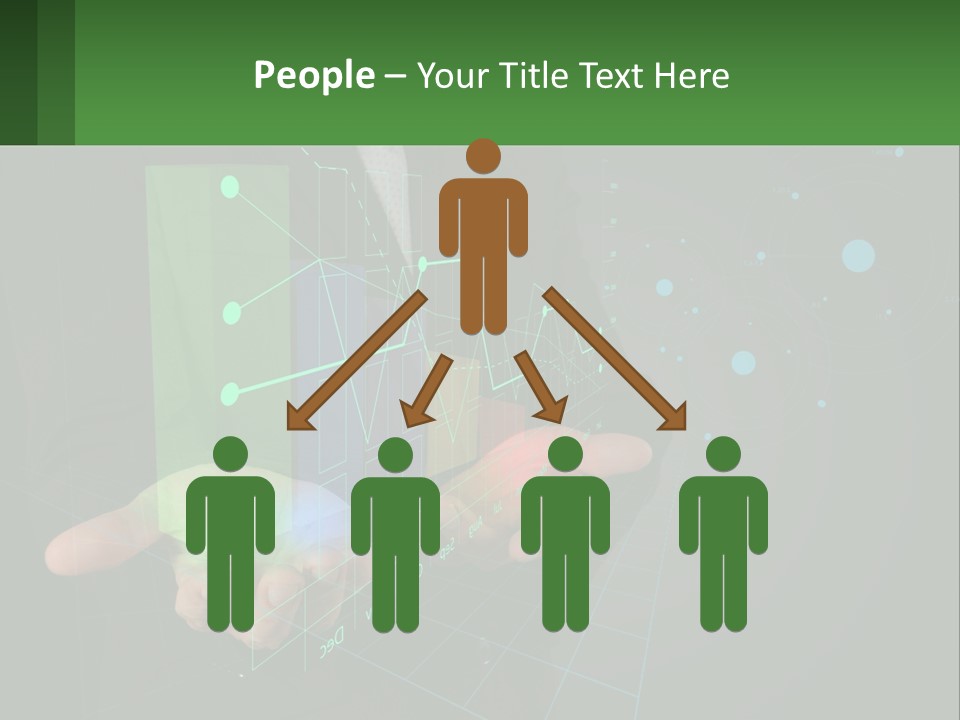 A Man In A Business Suit Holding A Green Business Card PowerPoint Template