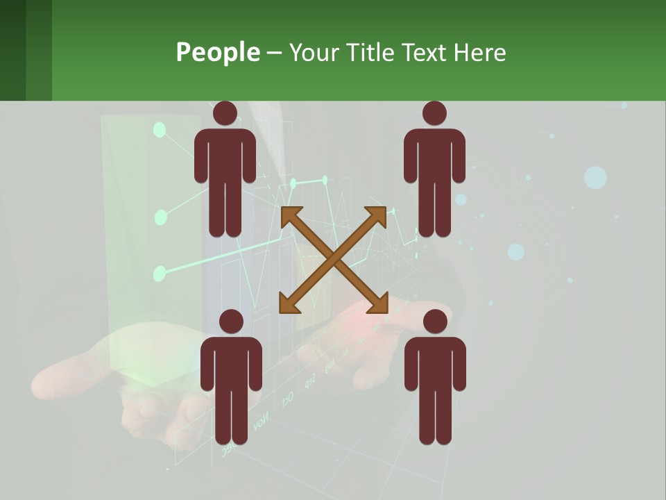 A Man In A Business Suit Holding A Green Business Card PowerPoint Template