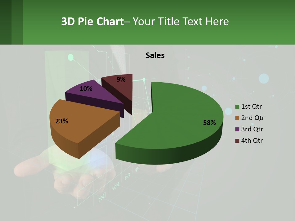 A Man In A Business Suit Holding A Green Business Card PowerPoint Template