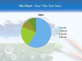 A Paintbrush With A Blue Sky And Clouds In The Background PowerPoint Template