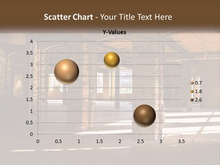 A Large Room With Brick Pillars And Windows PowerPoint Template