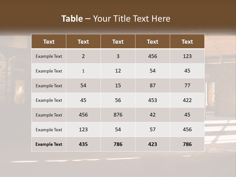 A Large Room With Brick Pillars And Windows PowerPoint Template