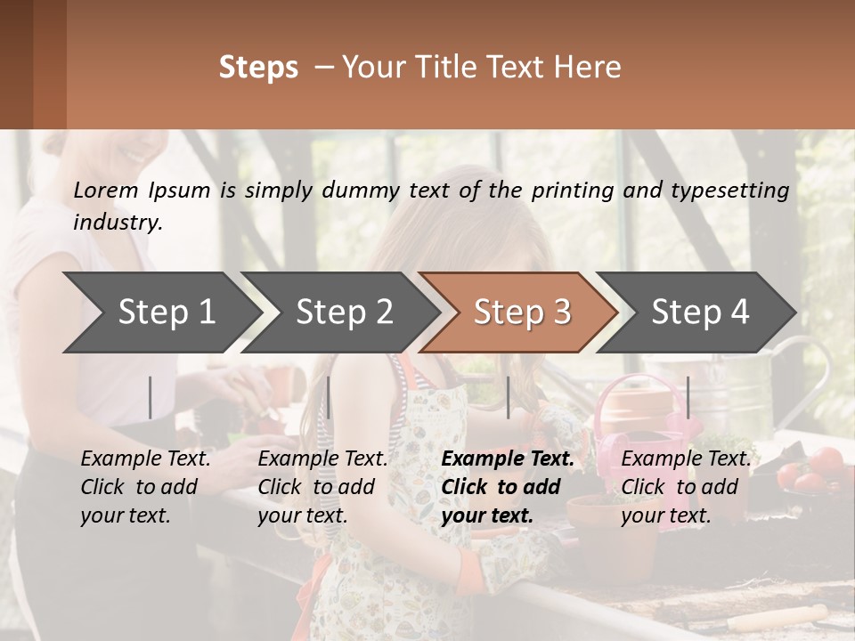 A Woman And A Little Girl Are In A Greenhouse PowerPoint Template