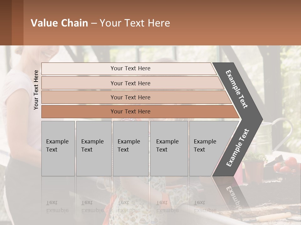 A Woman And A Little Girl Are In A Greenhouse PowerPoint Template