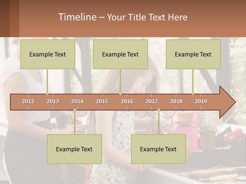 A Woman And A Little Girl Are In A Greenhouse PowerPoint Template