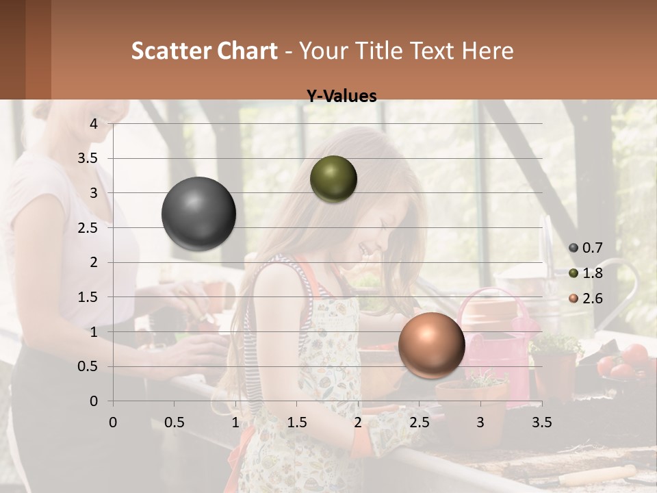 A Woman And A Little Girl Are In A Greenhouse PowerPoint Template