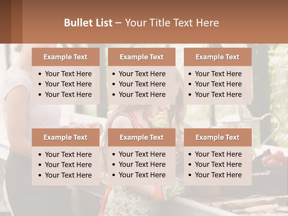 A Woman And A Little Girl Are In A Greenhouse PowerPoint Template