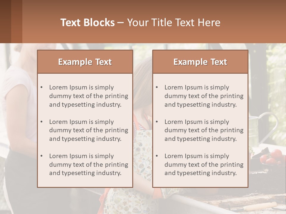 A Woman And A Little Girl Are In A Greenhouse PowerPoint Template