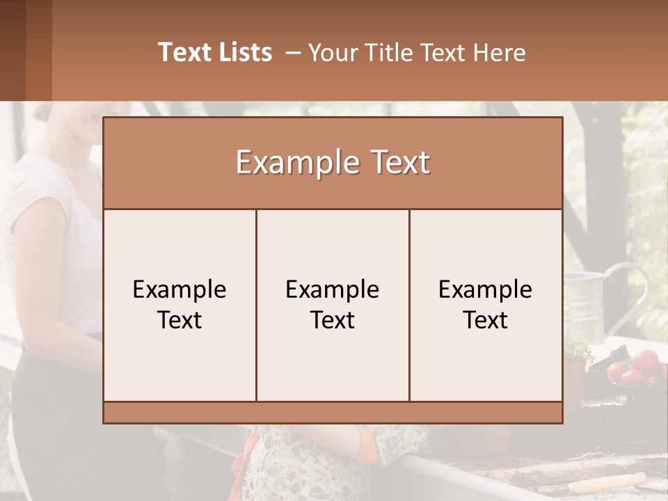 A Woman And A Little Girl Are In A Greenhouse PowerPoint Template