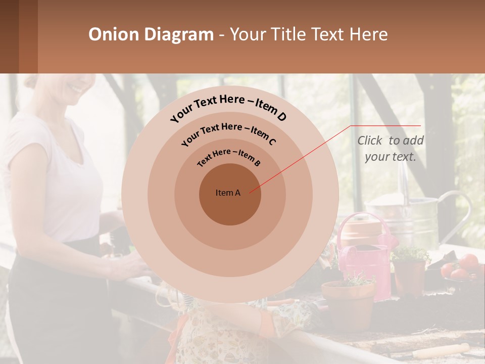 A Woman And A Little Girl Are In A Greenhouse PowerPoint Template