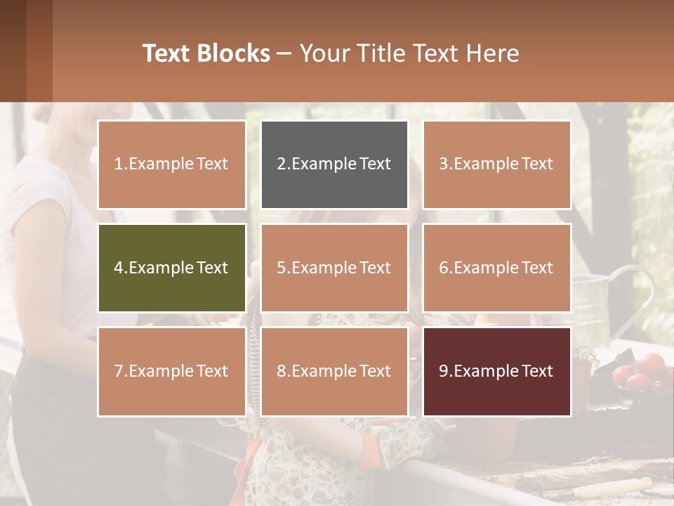 A Woman And A Little Girl Are In A Greenhouse PowerPoint Template