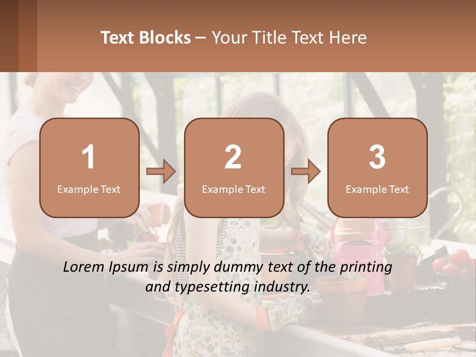 A Woman And A Little Girl Are In A Greenhouse PowerPoint Template