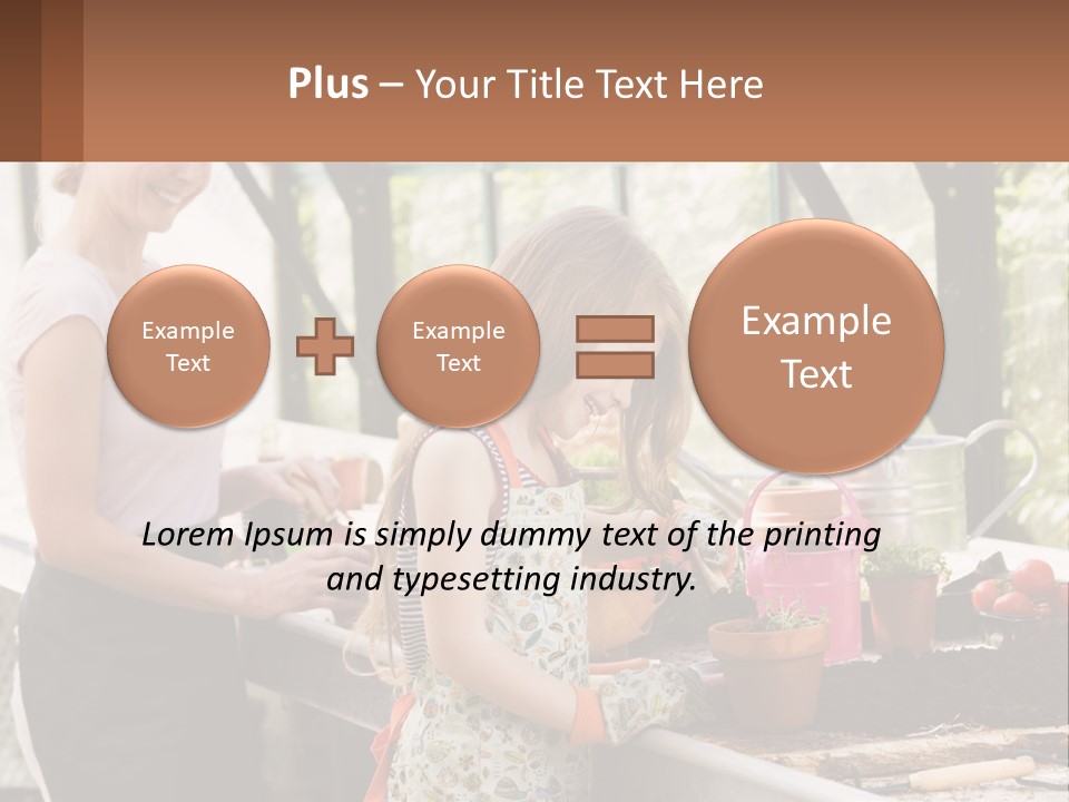 A Woman And A Little Girl Are In A Greenhouse PowerPoint Template