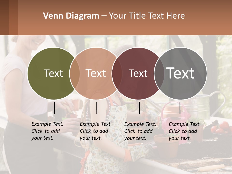 A Woman And A Little Girl Are In A Greenhouse PowerPoint Template