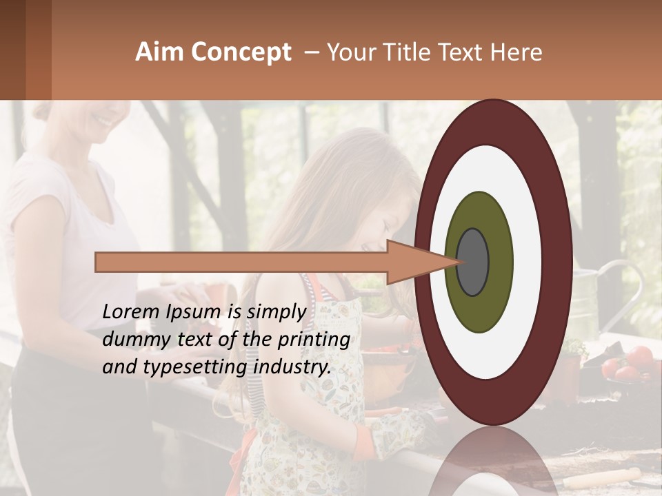 A Woman And A Little Girl Are In A Greenhouse PowerPoint Template