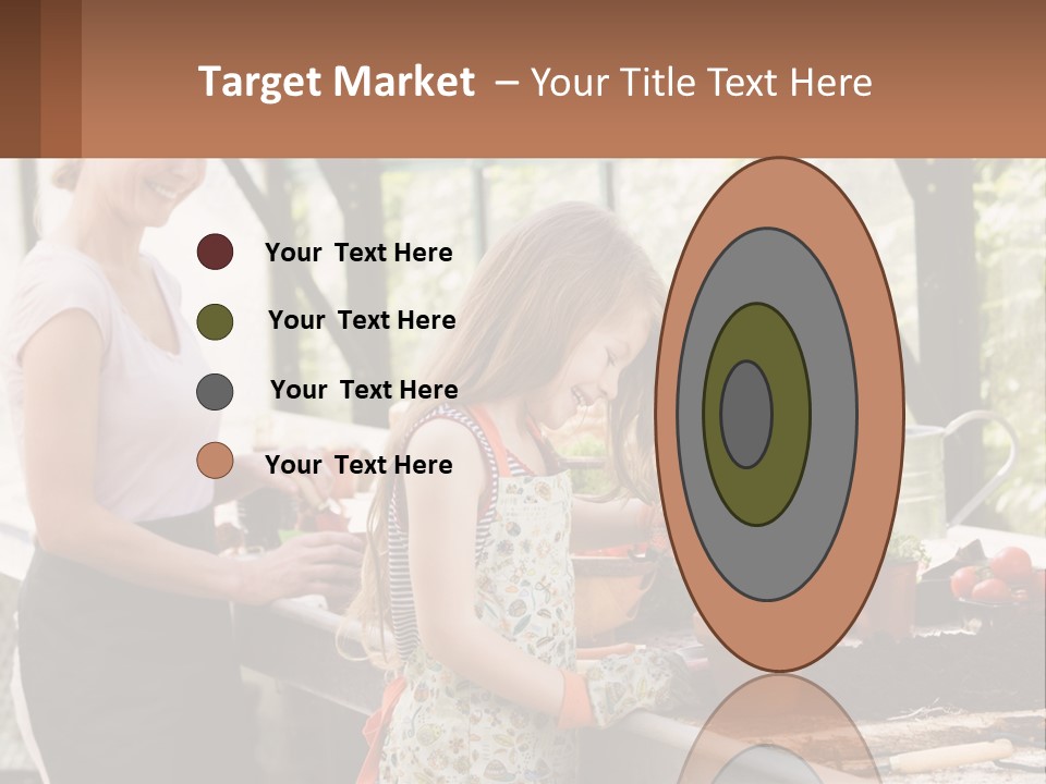 A Woman And A Little Girl Are In A Greenhouse PowerPoint Template