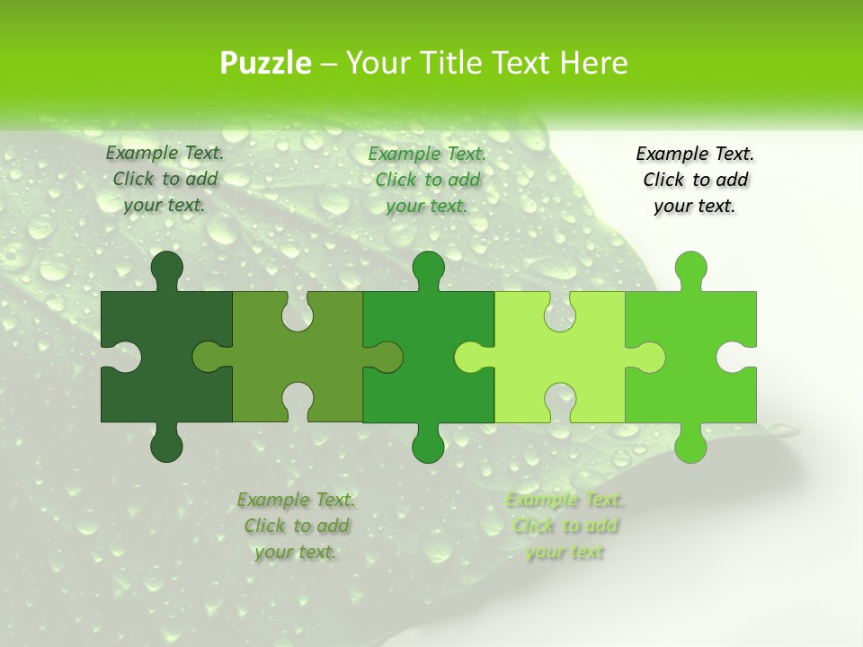 A Green Leaf With Water Droplets On It PowerPoint Template